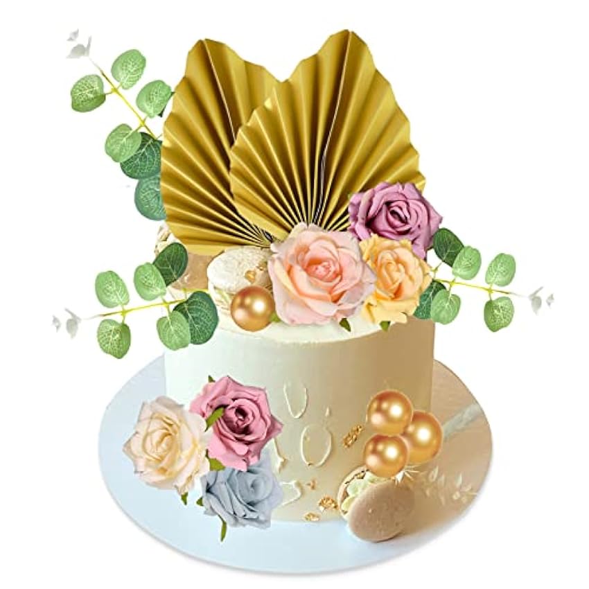 23 unidades boho decoración para tartas de cumpleaños, decoración de tartas para niñas, decoración de cumpleaños, decoración para tartas, decoración de bodas, decoración de tartas, flores para bodas mTh6JLzM