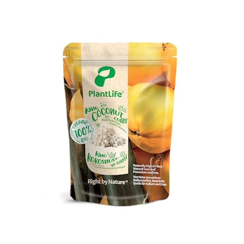 PlantLIfe Coco Seco BIO 1kg - secado al sol, sin aditivos y coco natural - 100% reciclable M79KTG6y