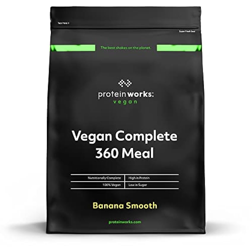 Protein Works| Complete 360 ​​Meal | Plátano Suave | Nutricionalmente Equilibrado | 100% vegano | Comida rápida y asequible | 1kg jf8Z6P57