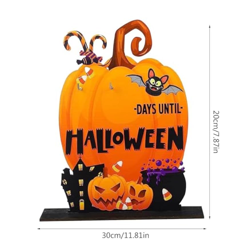 Calendario de Adviento de Halloween, calendario de cuenta regresiva con forma de calabaza, decoración hecha a mano para fiesta de Halloween, calendario de Adviento de Halloween Gm2DpPDS