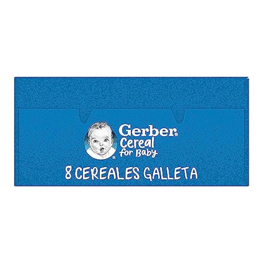 GERBER Papilla de 8 Cereales Galleta, a partir de los 6 meses. Pack 6x475g MdPP4PNi