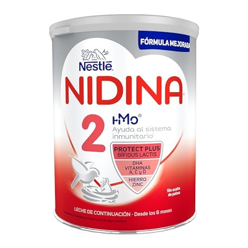 Nestlé Nidina 2- Leche de continuación en polvo para bebés a partir de los 6 meses. Pack de 3 botes de 800 gramos cada uno. oEX0f4Hw