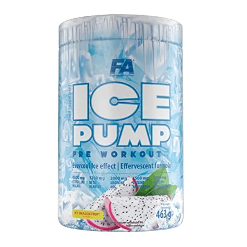 Fitness Authority FA Nutrition Ice Pump Booster | 463 g por recipiente, entrenamiento pre-entrenamiento, efecto de enfriamiento corporal, L-citrulina, beta alanina, cafeína, complemento alimenticio oW9BmTIo