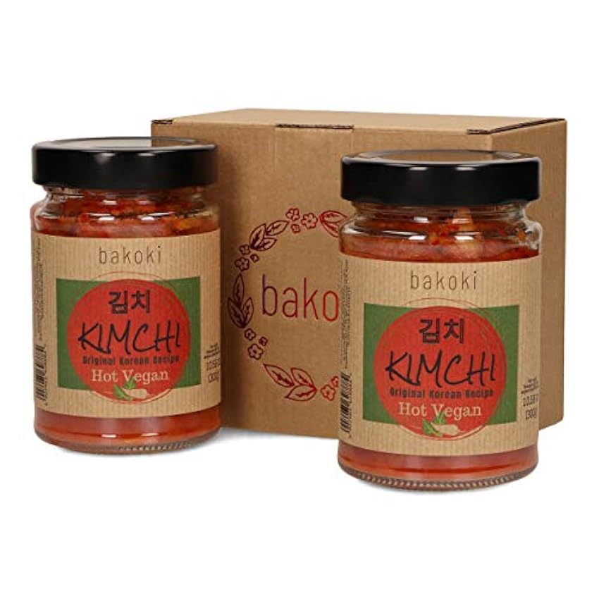 Bakoki Premium KIMCHI Hot VEGAN, Receta Coreana Original, sabor fuerte (2 x 300g) hcdc1Njs
