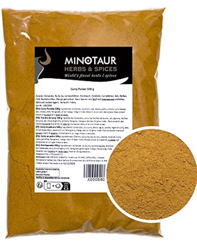 Minotaur Spices | Curry molido | Curry en polvo suave 2 x 500 g (1 Kg) fmib6xvL