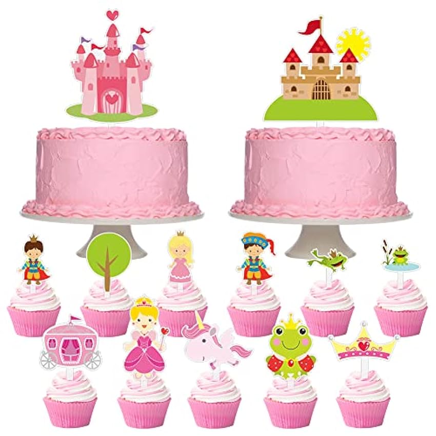 Prin-cesa Decoracion Tarta CBOSNF 15PCS Prin-cesses Cake Topper,Tiana Pastel Topper,Cupcake Toppers Lindo Pastel Topper Decoración de Pasteles para Niños fvgZ1yGO