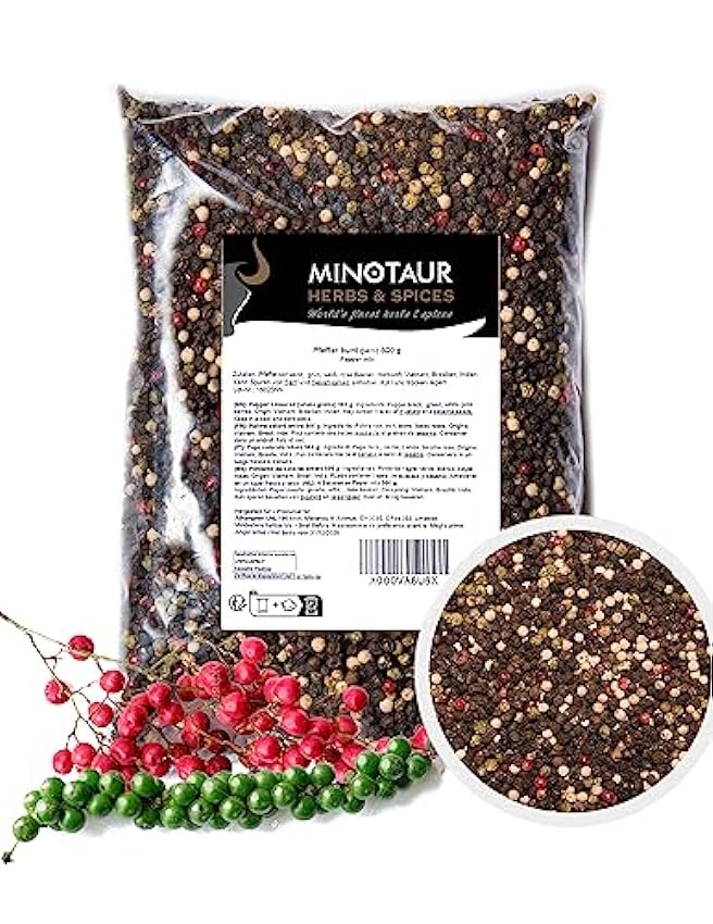 Minotaur Spices | Pimienta de Colores, Entera | 2 x 500
