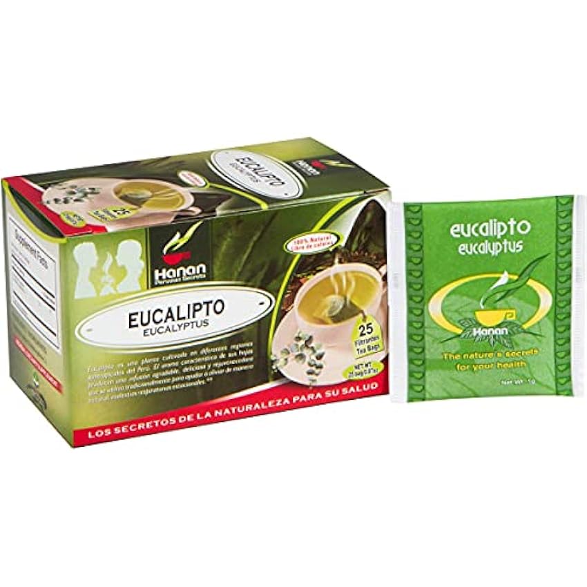 Te de Eucalipto (Eucalyptus Tea) - 25 filtrantes de te herbal - Hojas de Eucalipto del Peru GpI2TDNd