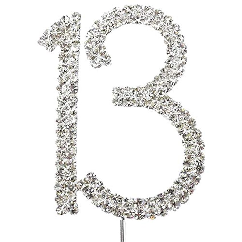 JJOnlineStore 30 adornos para tartas con diamantes de imitación para aniversario, cumpleaños, fiesta de compromiso, decoración número 13, 16, 18, 21, 25, 40, 50, 60, 70, 80 OBfgbulx