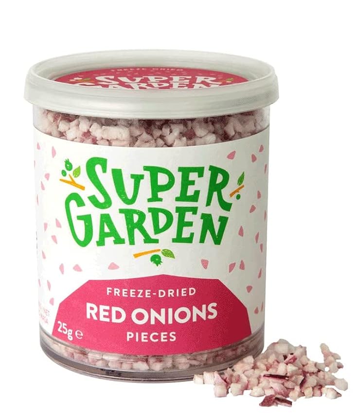 Freeze Dried Red Onion - Freeze Dried Vegetables – Pure & Delicious Red Onion Snacks – No Preservatives or Added Sugar – Dried Red Onion Vegan Snacks by Super Garden (25g) LgUZNe3t