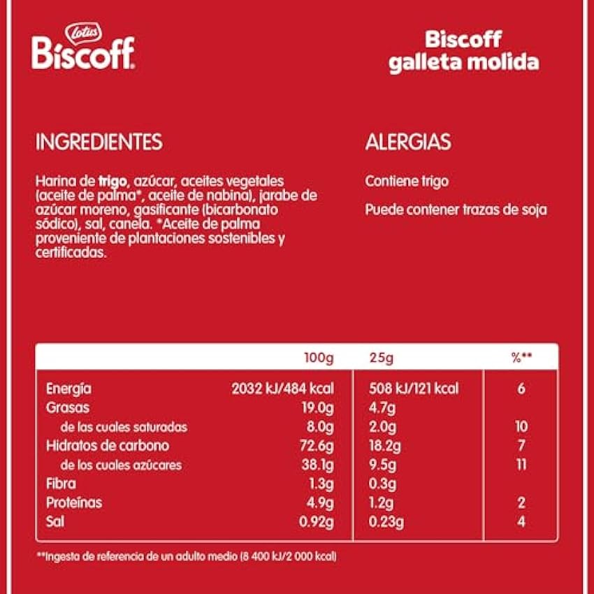 Biscoff | Galletas Molidas | Galletas Originales Caramelizadas Lotus Biscoff | Vegano | Sin Aromas ni Colorantes Artificiales | Pack de 750g Hqq5pDWC