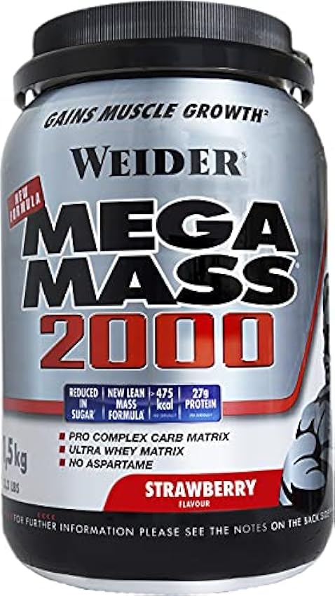 Weider Mega Mass 2000 - 1,5 Kg Fresa ordBC40w