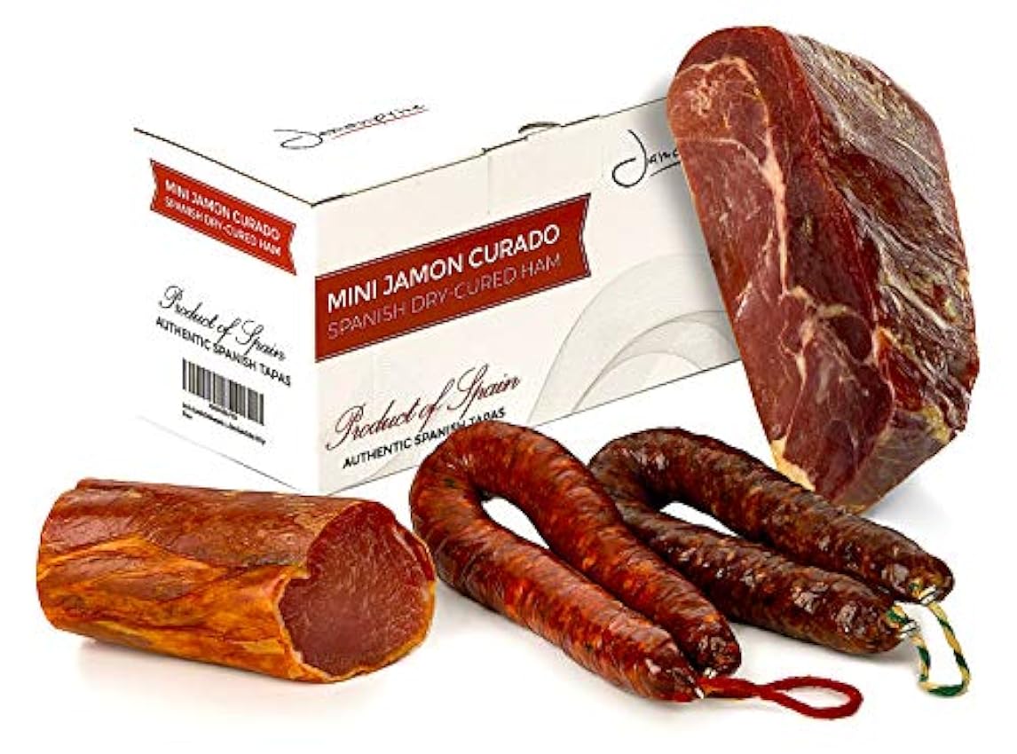 Jamón Serrano Curado Deshuesado 1 Kg + Lomo Duroc Natural 250 gr + Chorizo Extra Sarta Dulce 200 gr + Salchichón Sarta 200 gr - Jamonprive HxNO0R82