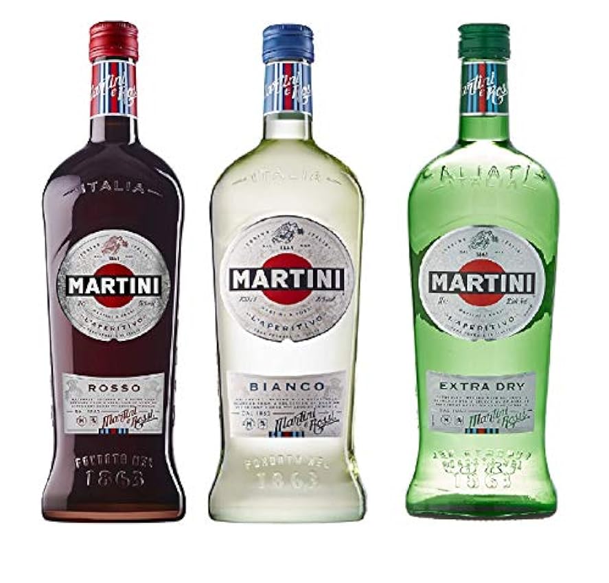 Martini Rosso Vermouth + Martini Bianco Vermouth + Martini Extra Dry Vermouth - 3 x 1000 ml : 3 L HHirFKhu