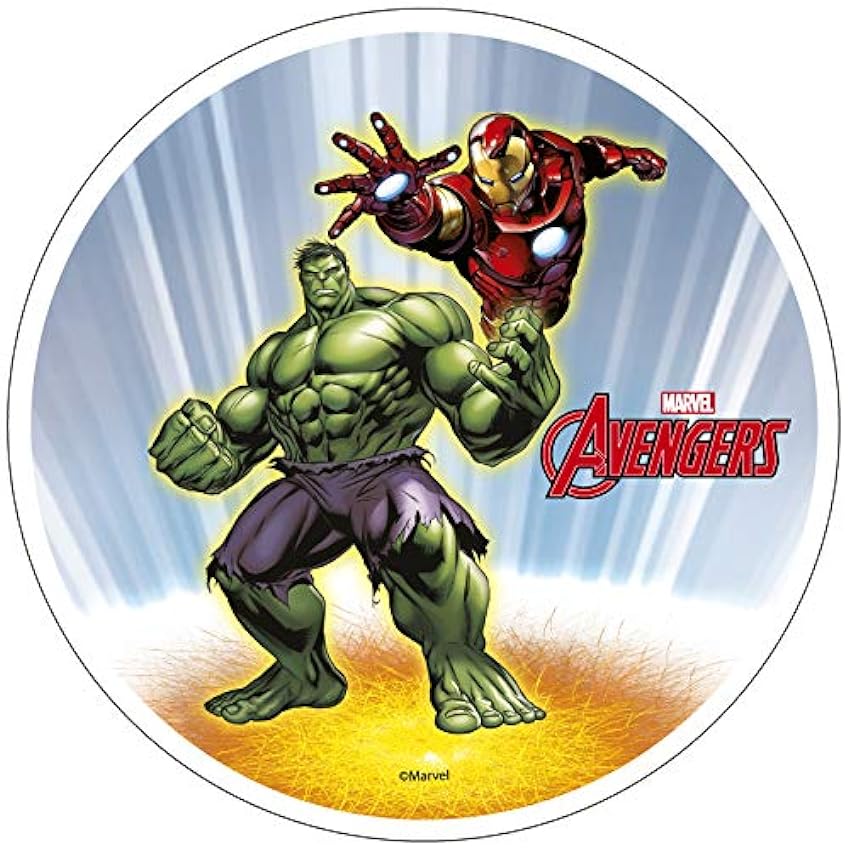 Oblea comestible para tartas de Iron Man Hulk, 20 cm, d