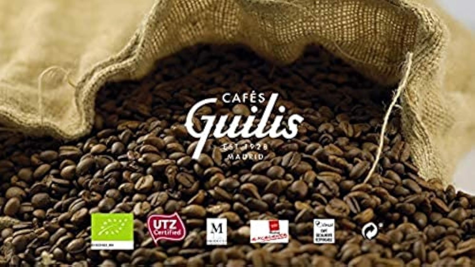 CAFES GUILIS DESDE 1928 AMANTES DEL CAFE Café en Grano Arábica Descafeinado Orgánico Ecológico Natural 500 gr GbfShLaO