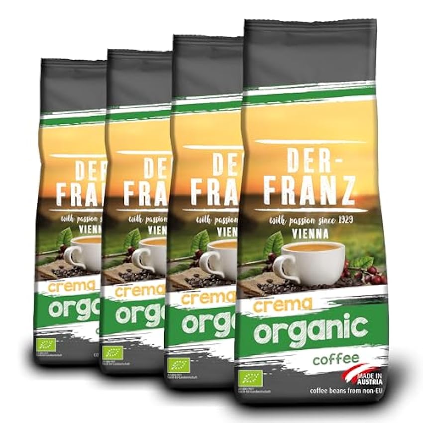 Der-Franz - Crema de café orgánico UTZ, grano entero, 1