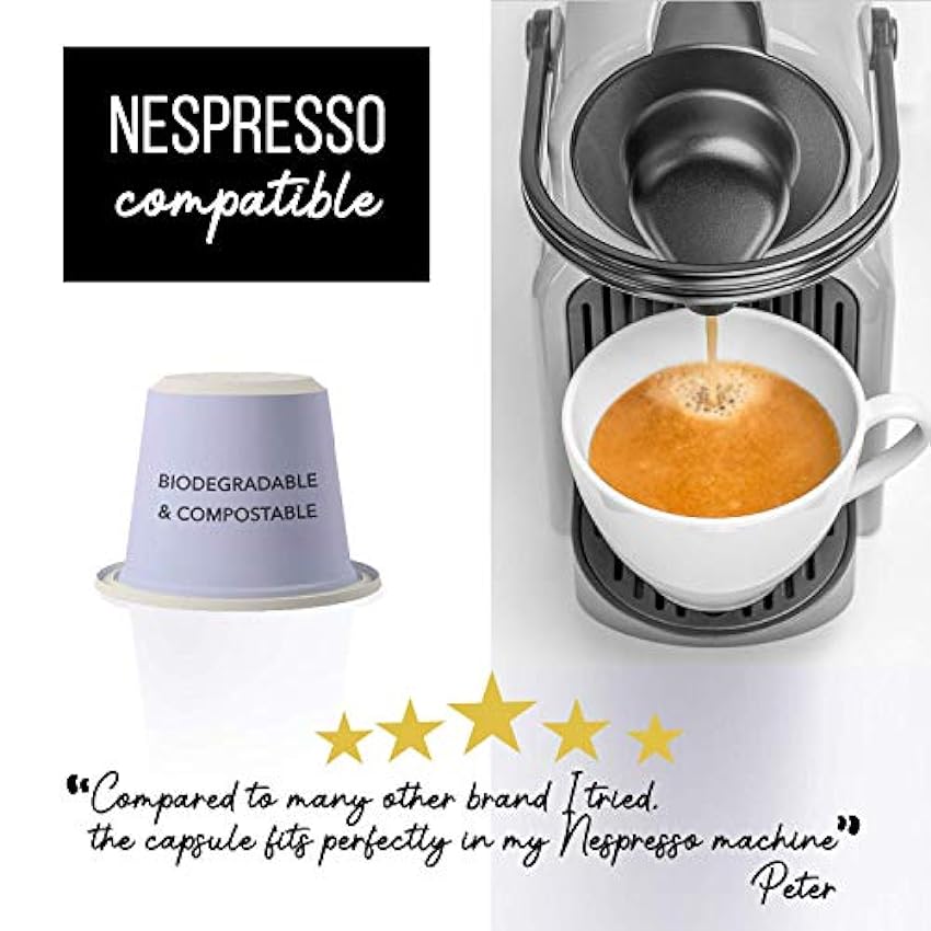 Capsulas Nespresso Compatibles | Capsulas cafe ECOLÓGICAS Arabica FAIRTRADE Biodegradables | TIZITA Single Origin Etiopía (Moka), 60 capsulas de cafe | Torrefacción Artesanal liYjIniB