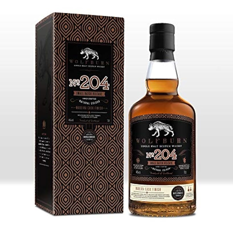 Wolfburn N°204 Single Malt Scotch Whisky Small Batch Release 46% Vol. 0,7l in Giftbox kmrkBCW5