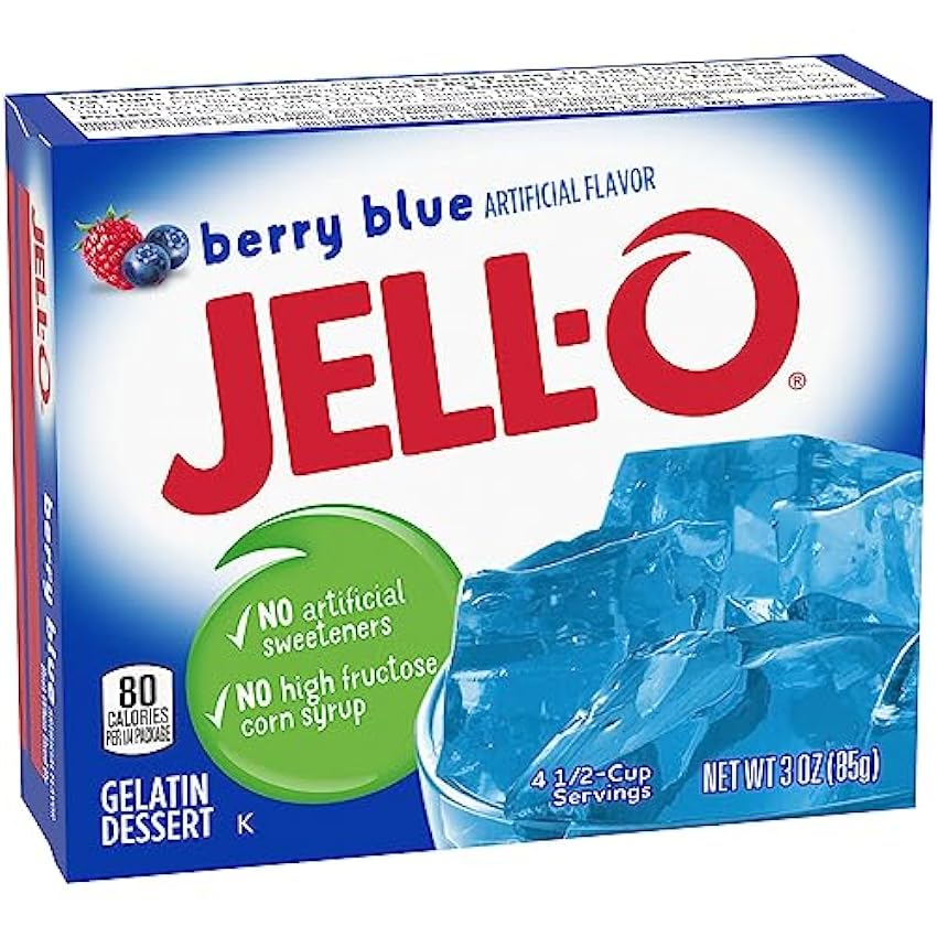 JELL-O Gelatina, 85 g, sabor Berry Blue FwXLMHxV