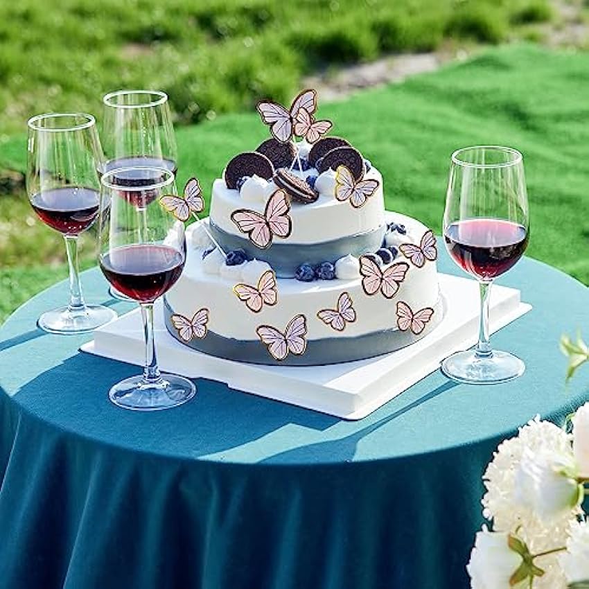 22 adornos para tartas de mariposa, morado y rosa, mariposa 3D, 4 tamaños, decoración de mariposa para cumpleaños, bodas OJpSEzEo