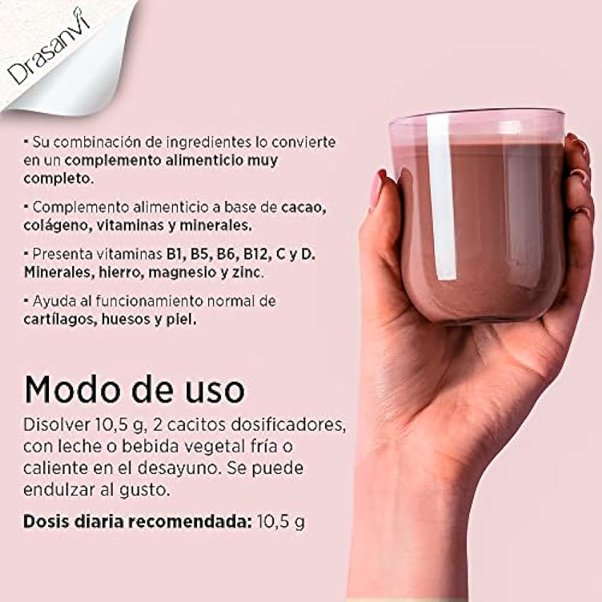 Drasanvi Collmar Cao Colágeno Marino Hidrolizado Con Cacao, Dha, Magnesio Y Calcio, One size, 300 g P45I1l3l