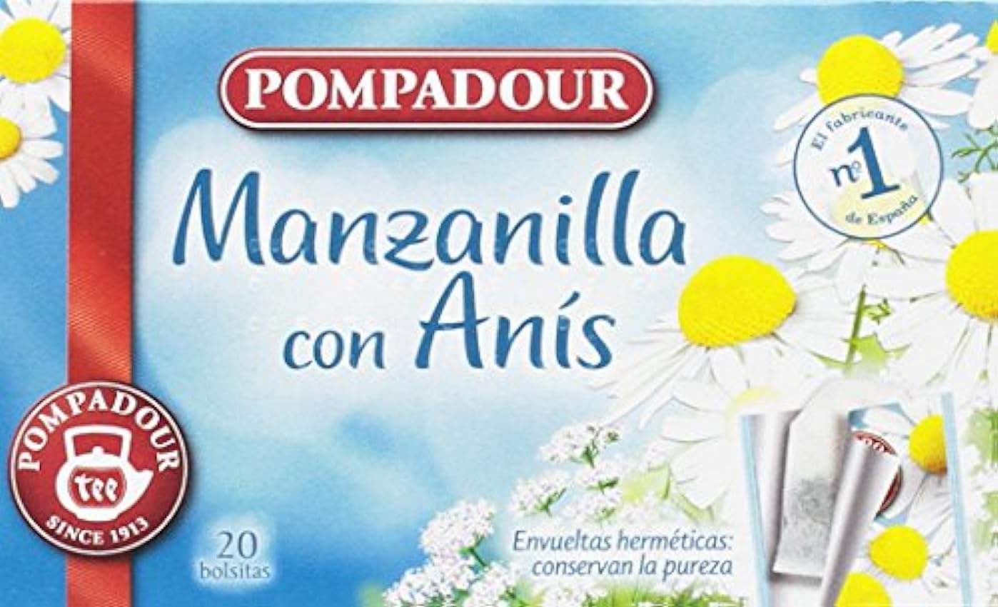 Pompadour Té Infusion Manzanilla con Anís, 20 Unidad (P