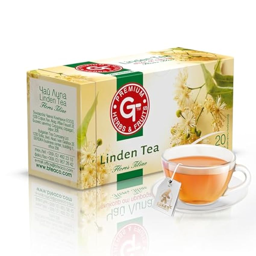 KUKER - Linden 20 Biodegradable Tea Bags, Tea Bag Set: Tea for Calm Sleep, Detox Tila Tea Bags for Refreshing Experience, Calming Blend & Detoxifying Benefits, 30g ltUETIES