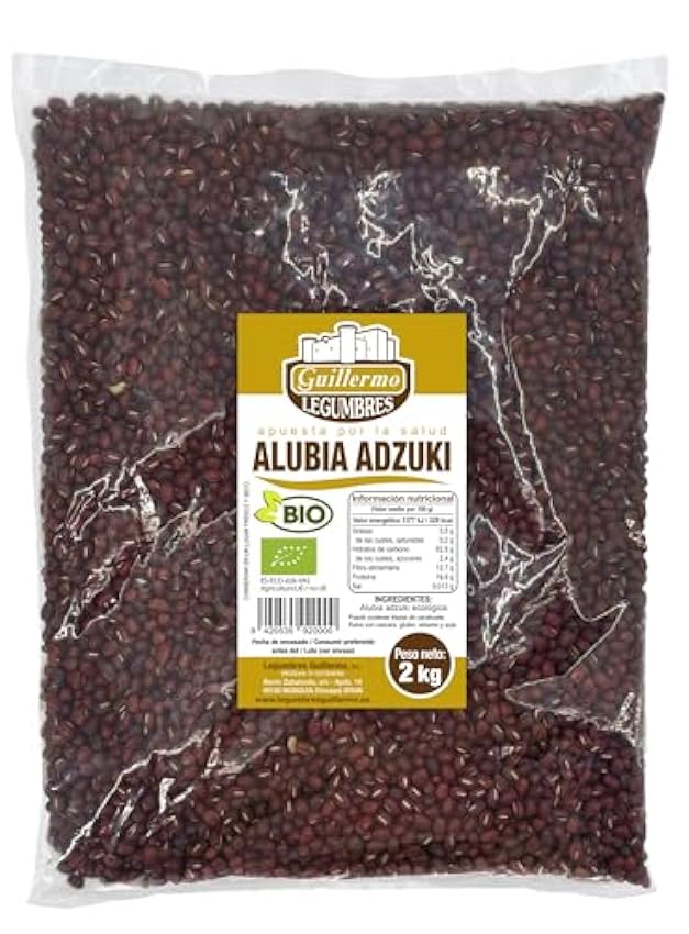 Guillermo | Alubia Adzuki BIO - Bolsa 2kg. | 100% ecológica | Controla el colesterol | Para recetas saladas o dulces n8Bmwklv