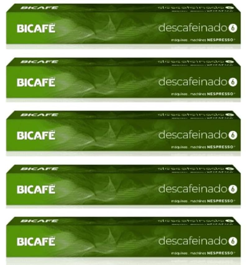 BICAFÉ Café descafeinado compatible con cápsulas Nespresso cápsulas de café descafeinado fjUJcTEB