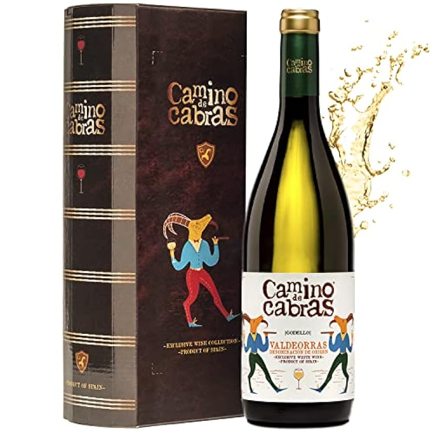 Estuche Regalo - Vino Albariño - Vino para Regalar – Vino gallego Premium – Vino Regalo Gourmet – Pack Regalo vino – D.O. Rias Baixas - 1 botella x 750 ml – Estuche de Vino CAMINO DE CABRAS jCxq5mEb