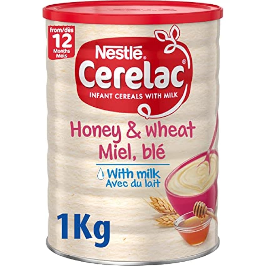 CERELAC - miel y trigo con leche, paquete de 12 (12 X 1 KG) NVmh8r80
