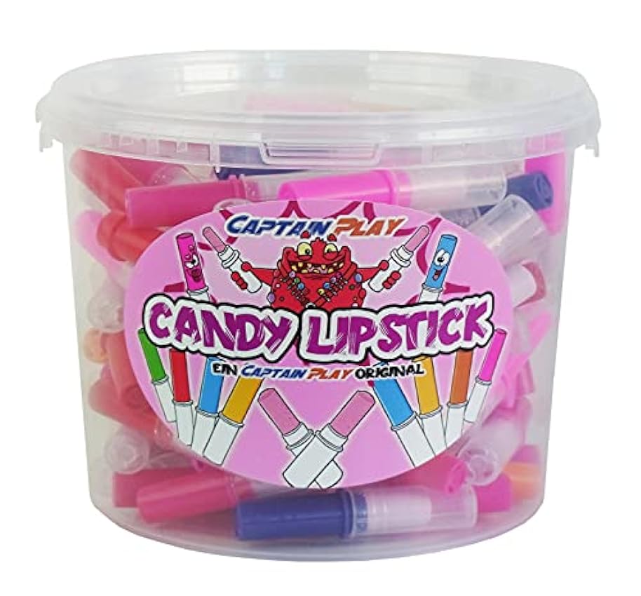 CAPTAIN PLAY Candy Lipstick - 100 piezas, Dulces Americ