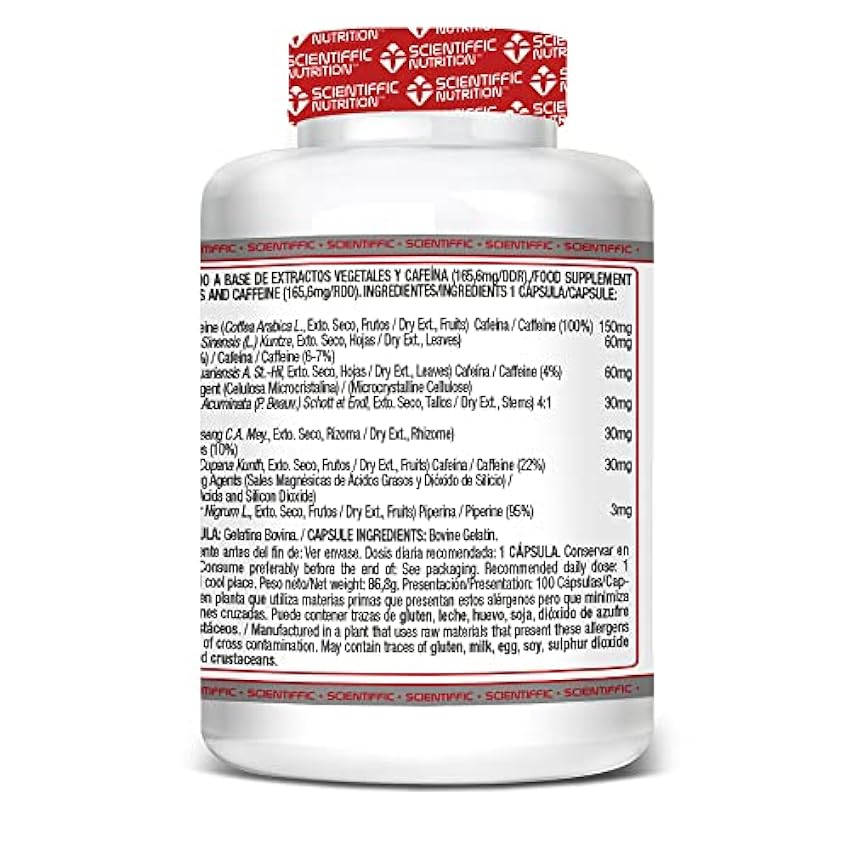 Scientiffic Nutrition - Xfire7, Quemagrasas Potente para Ayudar a la Pérdida de Peso, Suplemento Termogénico Quemador de Grasas - 100 Cápsulas P3AIuiQe