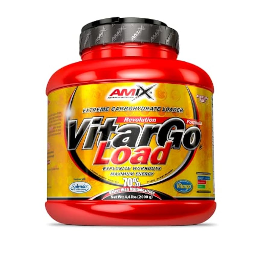 AMIX - Carbohidrato Rápido - Vitargo Load - Carbohidrato para Aumentar la Masa Muscular - Complemento Deportivo Para Atletas de Élite - Sabor Naranja - 2 KG o5A6jXzR