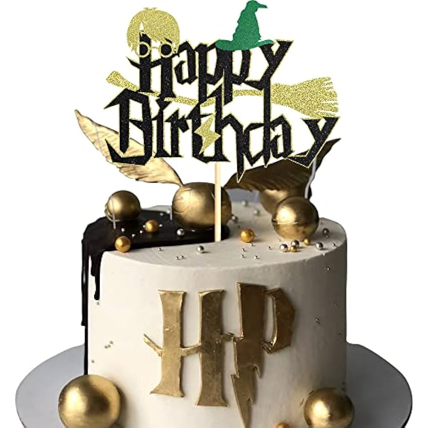 Sumerk Decoración mágica para tartas inspirada en mago mágico para tartas de feliz cumpleaños, decoración de tartas para niños y niñas, 1 paquete pIXnczhp