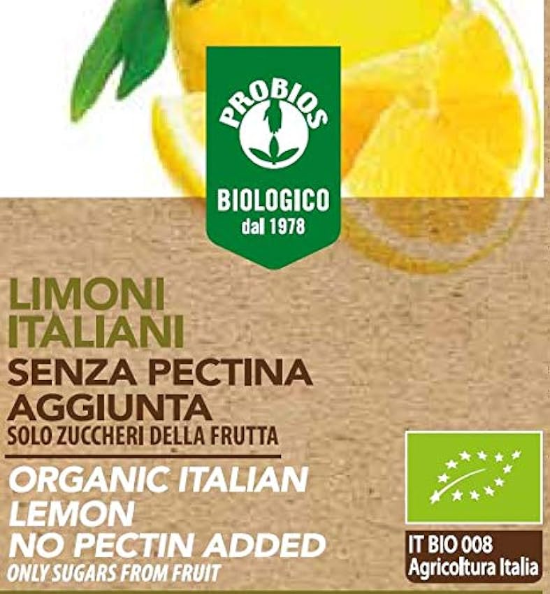 Probios Compota para Untar de Limón, con Azúcar de La Fruta - Paquete de 6 x 220 gr - Total: 1320 gr oVWfZlqJ