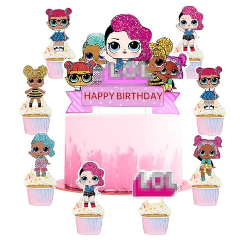 Decoracion para Tartas Infantiles, 25 PCS Cake Topper, Topper Tarta Cumpleaños, Cupcakes Decoracion para Niños y Niñas HgydpZzK