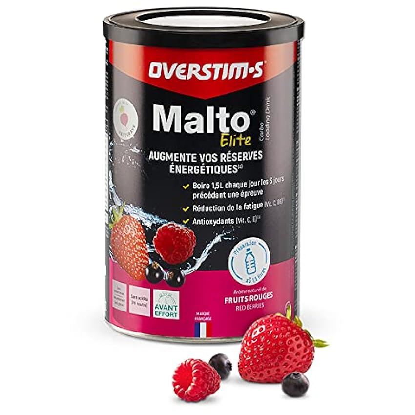 OVERSTIM.s - Malto Elite (450 G) - Frutas Rojas - Bebida De Recarga Energética Para El Deporte 450 g hLe10vBG