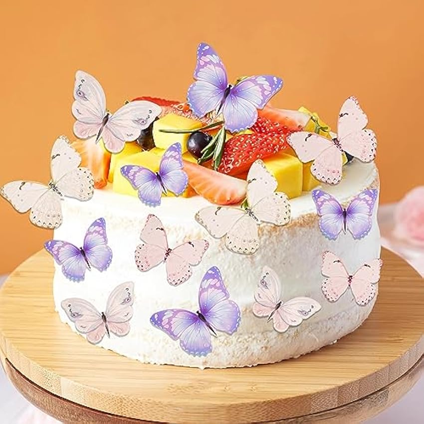 Decoración para tartas de mariposas, 72 unidades, decoración de tartas, decoración para tartas, decoración de tartas, cumpleaños, fiestas de cumpleaños HaIENcaX