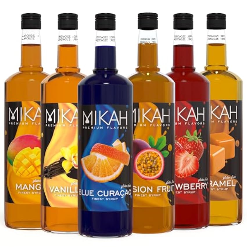 Mikah - Premium Flavors | Paquete de 6 jarabes para beb