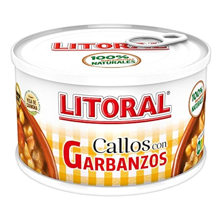 LITORAL Callos con Garbanzos - Plato Preparado Sin Gluten - Pack de 12x370g - Total: 4.81g mD42YUmJ