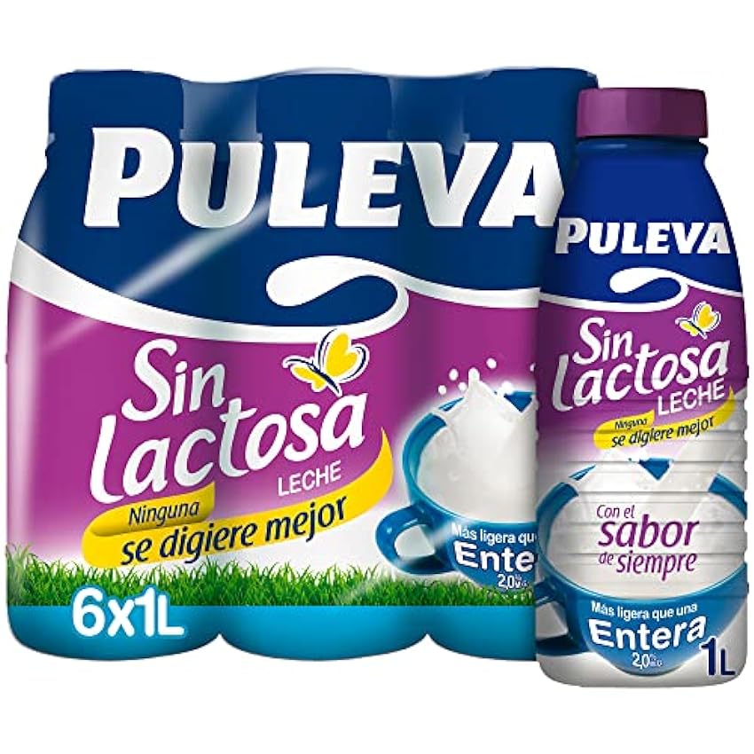 Puleva Sin lactosa Desnatada Pack 6 x 1L mwuOL5qX