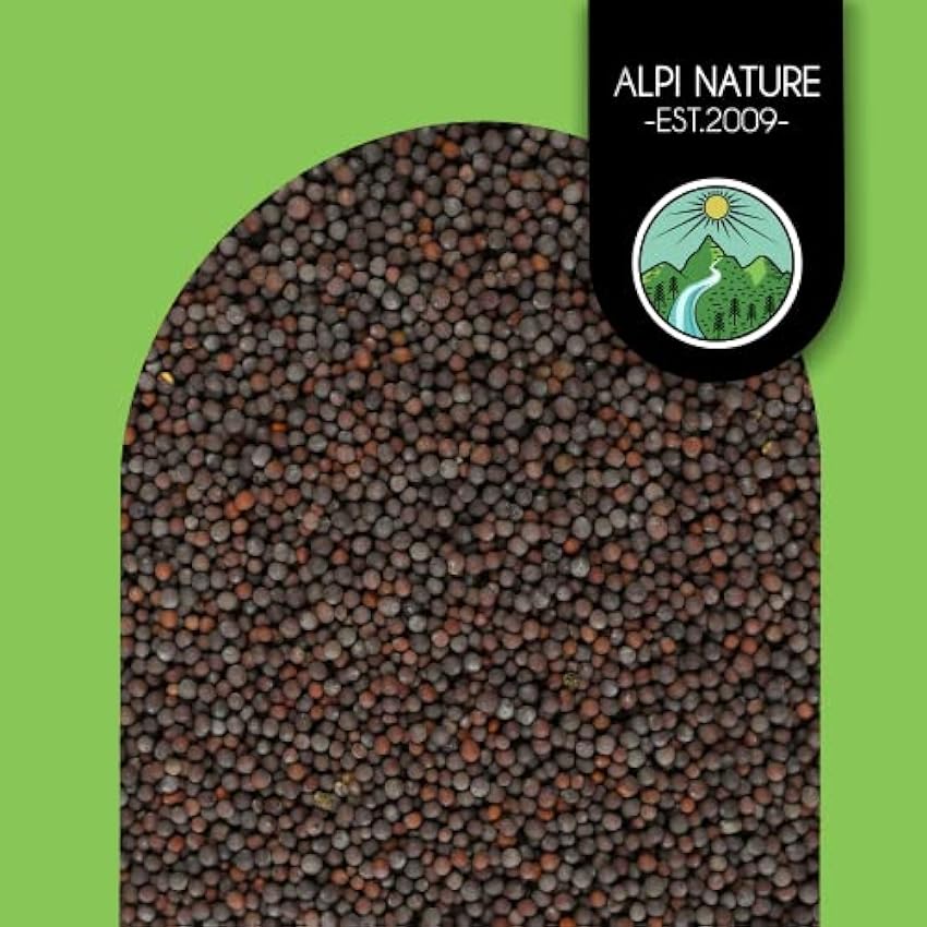 Semillas de mostaza negras y marrones (500g), especia 100% natural, secadas suavemente, veganas y sin aditivos iBgYTHFt