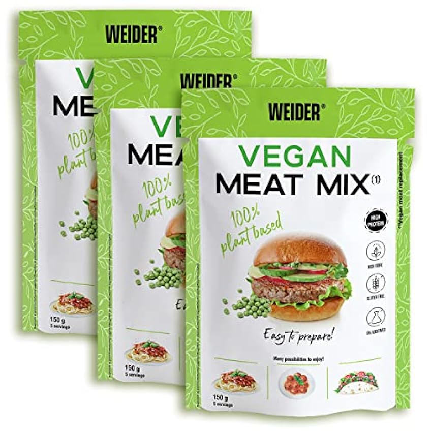 Weider Pack Vegan Meat Mix - 3 Unidades. Sustitutivo de
