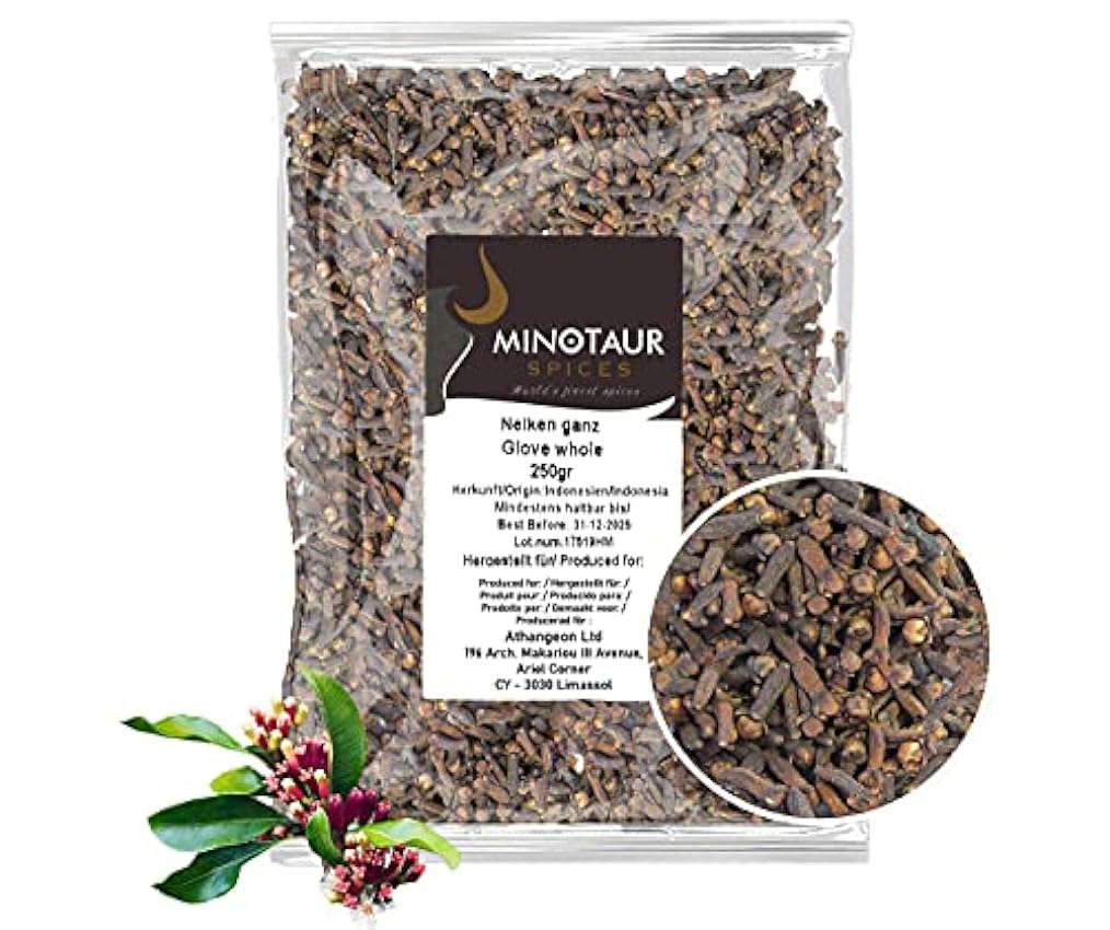 Minotaur Spices | Clavo de Olor Entero, Clavo de Olor | 2 x 250 g (500 g) LAsSK652