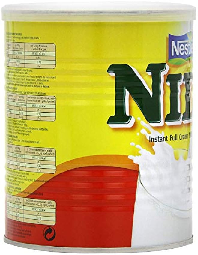 Nestlé Nido Leche en Polvo Entera - Crema Instantánea para Bebidas de Café y Té - Lata 400 g - Paquete de 6 IX5M6ZAP