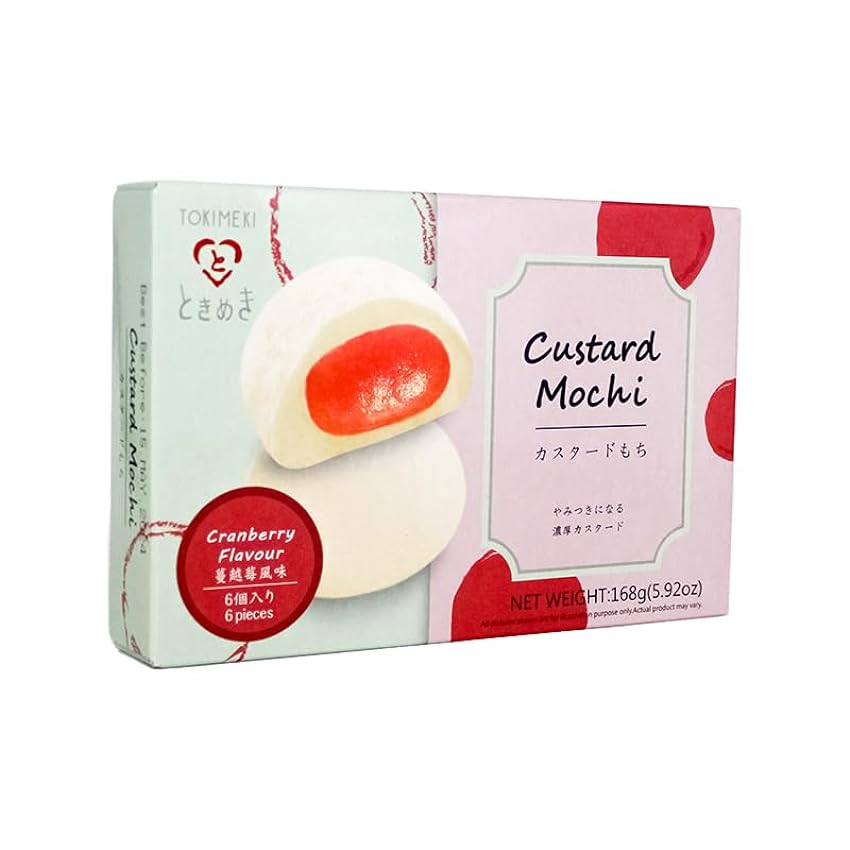 HEART FOR CARDS TOKIMEKI Premium Custard Mochi - Sabor arándano - Paquete de 168 g + Heartforcards® Protección de envío i312Nwor
