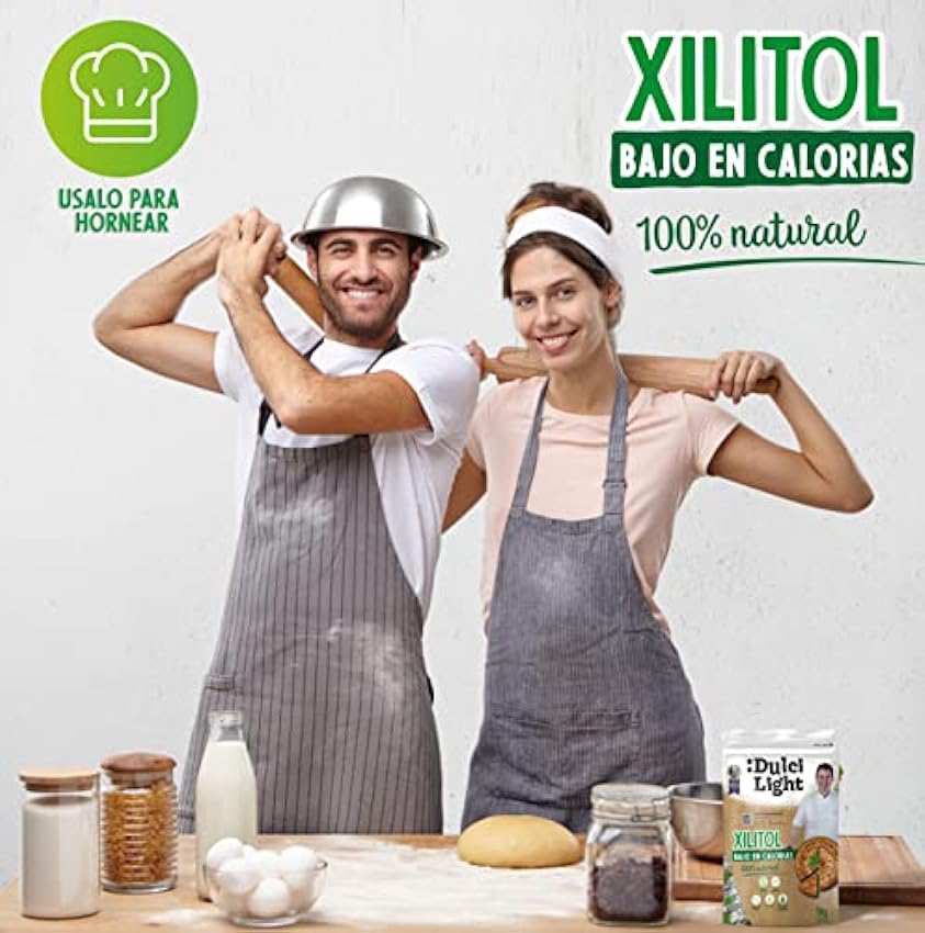 Edulcorante Xilitol Zero DulciLight 100% Natural 1 Kg Origen Abedul de Finlandia | Sustituto del Azúcar en cocina y Repostería | Bajo en calorías y carbohidratos | hiqLqBnp