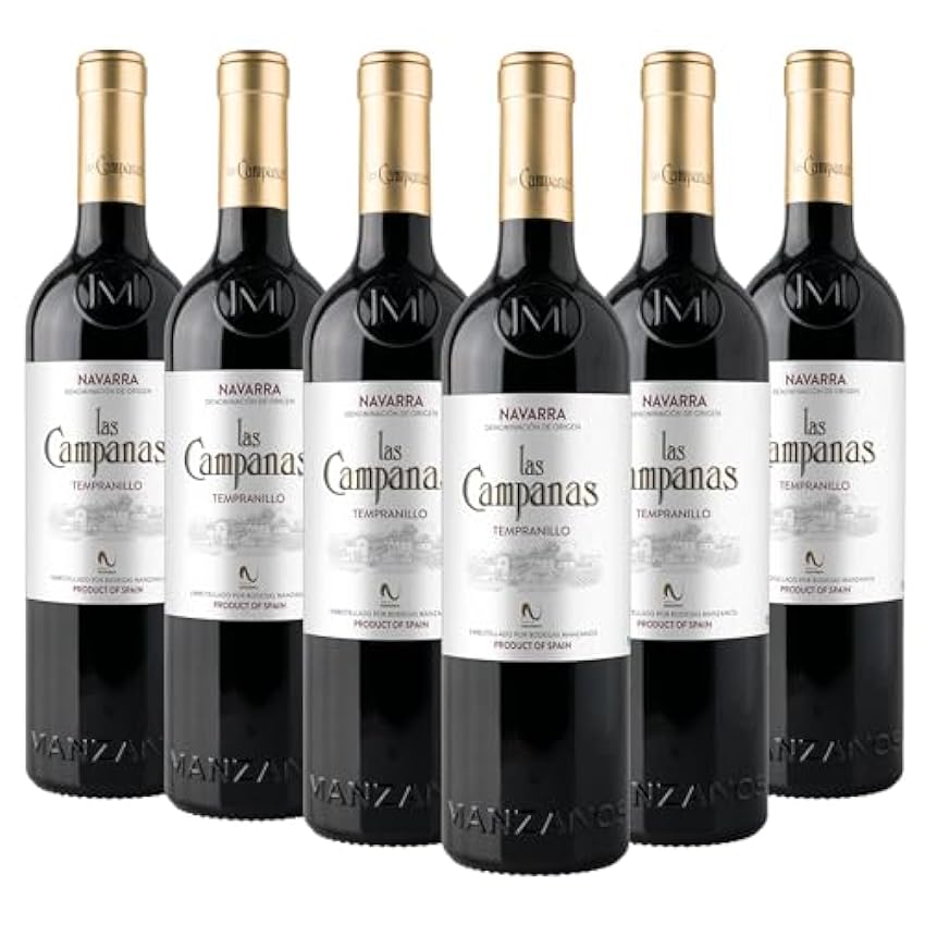 Las Campanas Tempranillo - Vino D.O. Navarra - Caja 6 botellas x 750 ML PQQNQfrV
